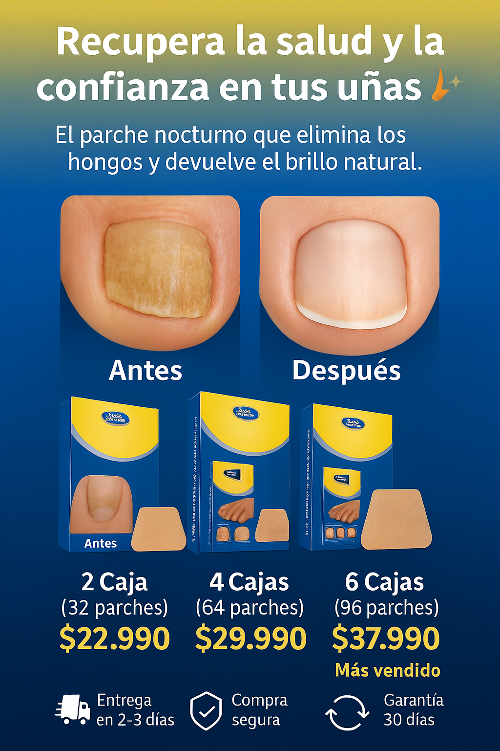 Nailpure 32 Parches Anti Hongos Uña ¡SUPER OFERTA 2X1!