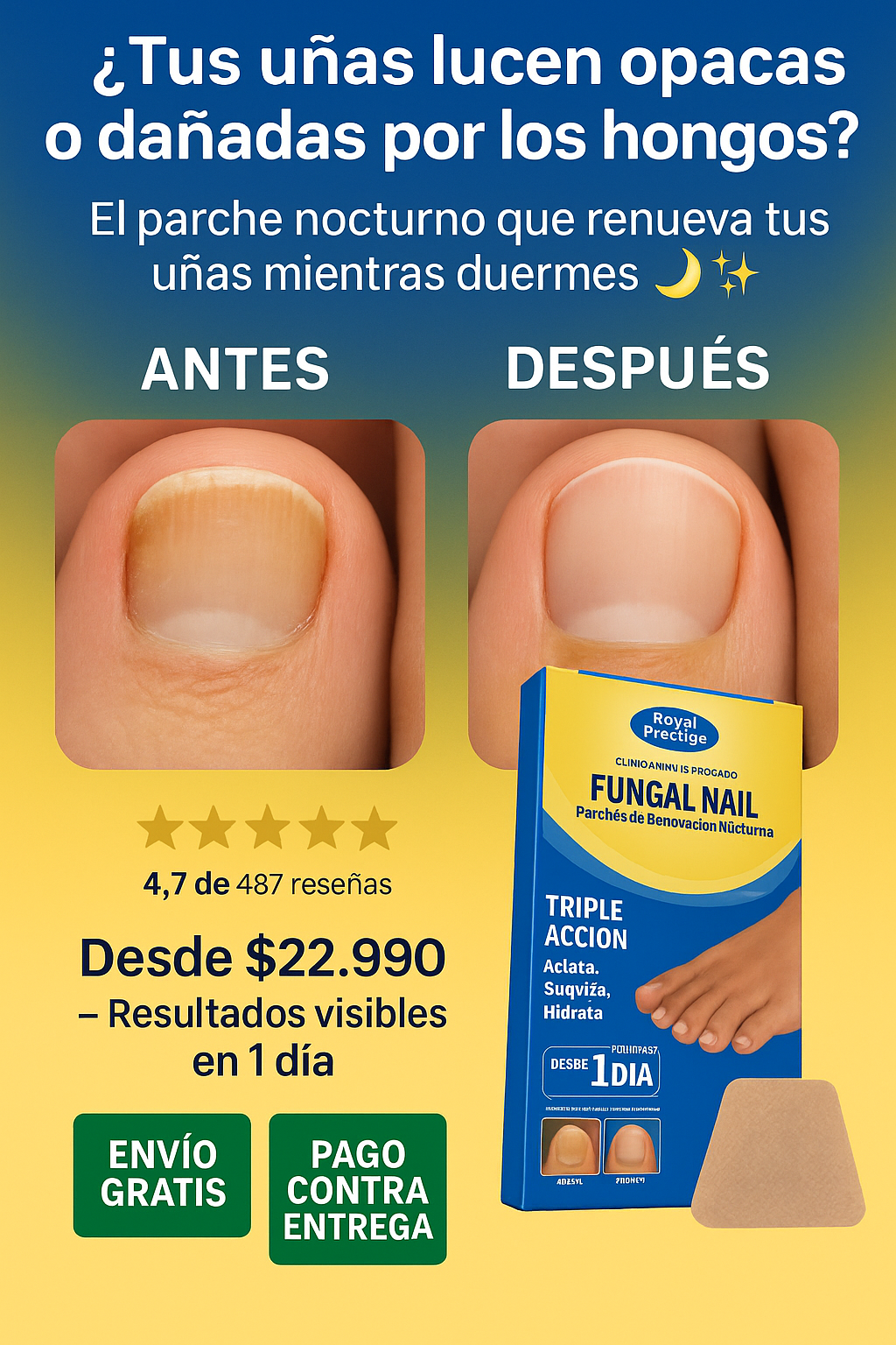 Nailpure 32 Parches Anti Hongos Uña ¡SUPER OFERTA 2X1!